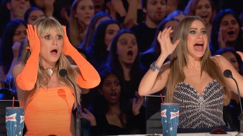 Heidi Klum and Sofia Vergara looking shocked
