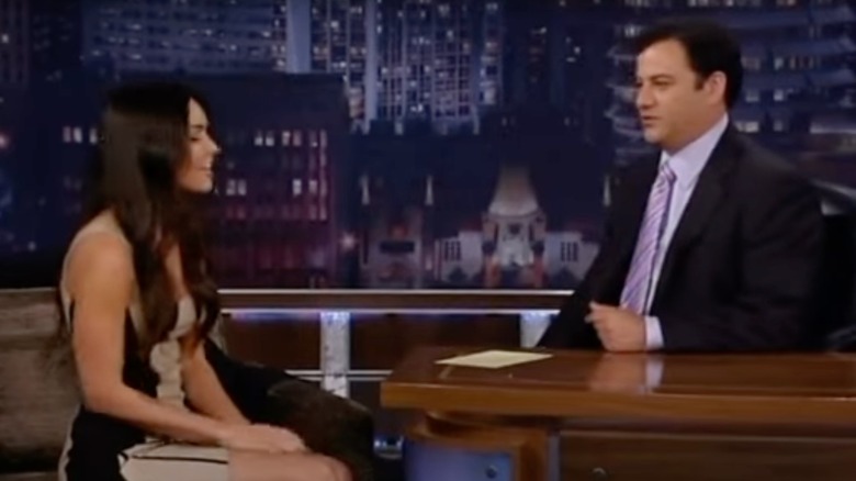 Megan Fox talking to Jimmy Kimmel
