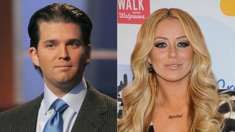 A split image of Donald Trump Jr. and Celebrity Apprentice contestant Aubrey O'Day