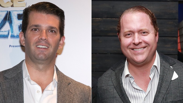 A split image of Donald Trump Jr. and Gentry Beach