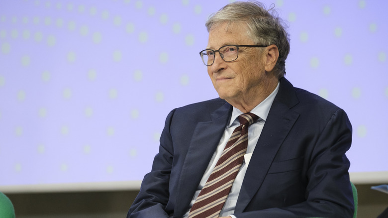 Bill Gates attends a funding ceremony for the Gates Foundation