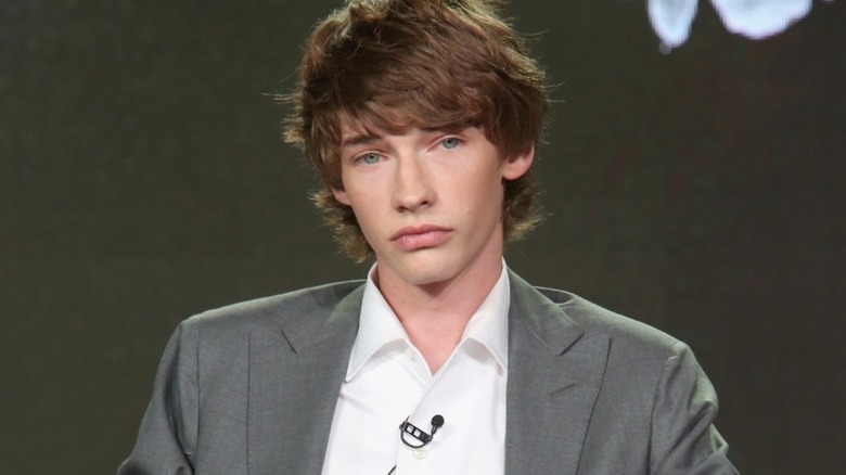 Closeup of young Jacob Lofland during interview