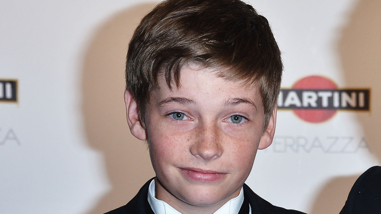 Closeup of young Jacob Lofland at event