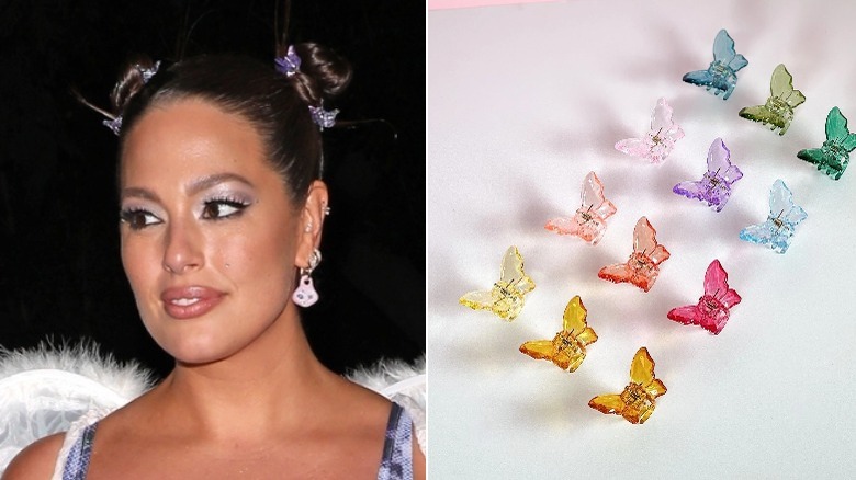Ashley graham hair & etsy butterfly clips split