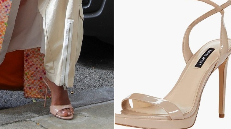 Strappy heeled shoes