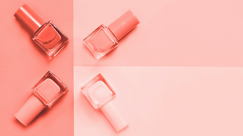 Various coral nail polish