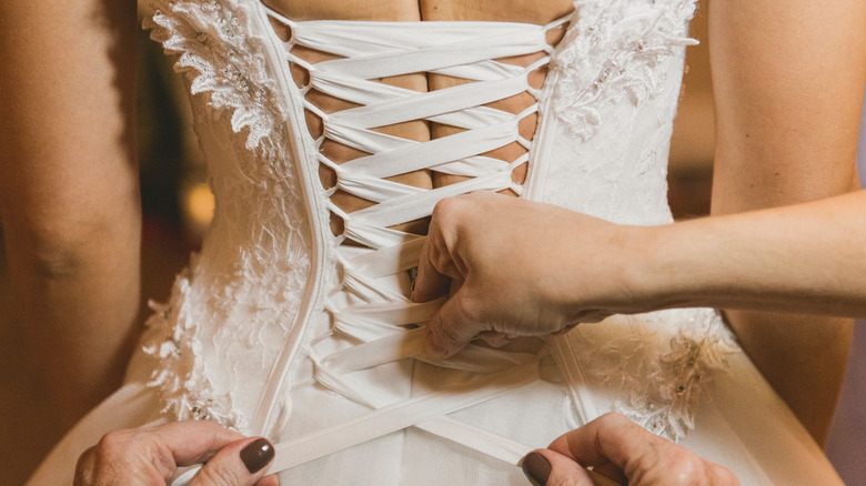 Woman in corset