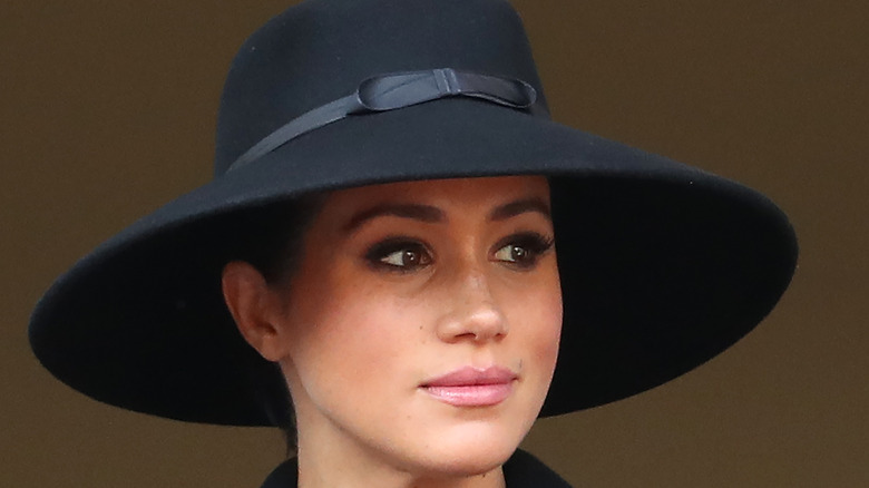 Meghan Markle looks pensive