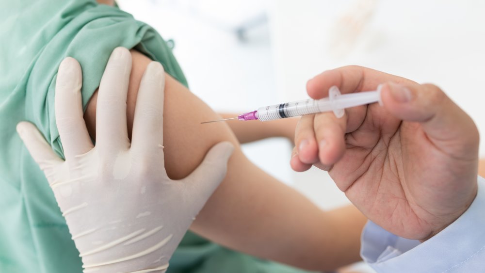 Person getting a vaccine