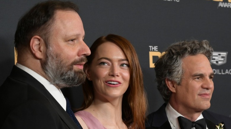Yorgos Lanthimos, Emma Stone, and Mark Ruffalo at the 76th Annual Directors Guild Awards in Los Angeles, CA (2024)