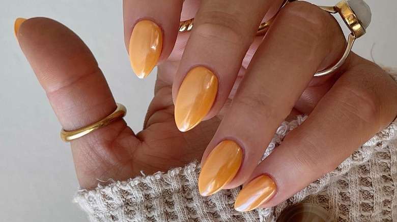 Orange glazed nails