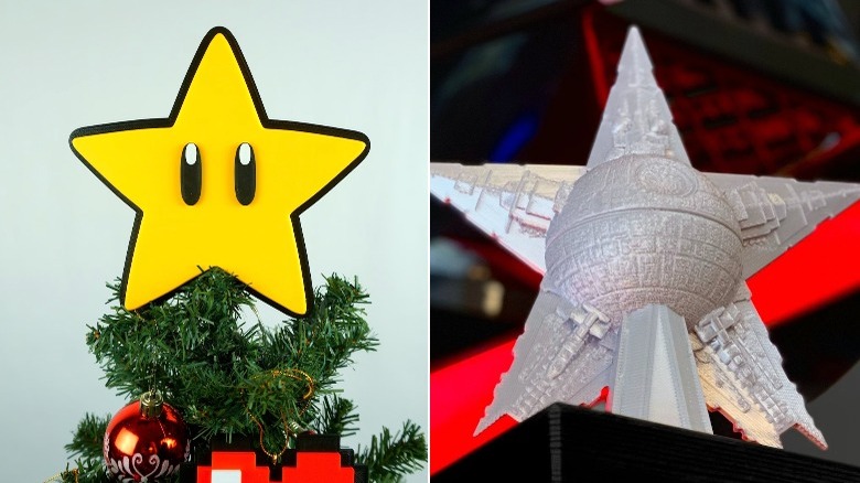Super Mario star tree topper, death star tree topper