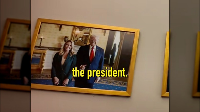Framed photo of Karoline Leavitt and Donald Trump