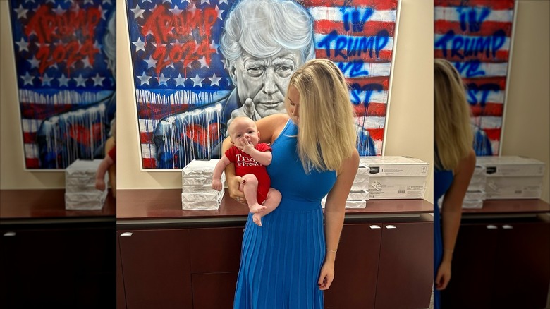 Karoline Leavitt holding her baby