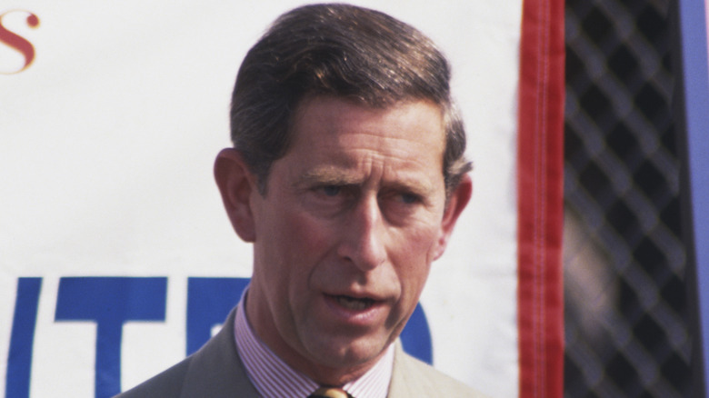 King Charles III suit at event talking