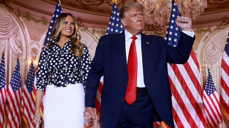 Donald, Melania Trump address crowd