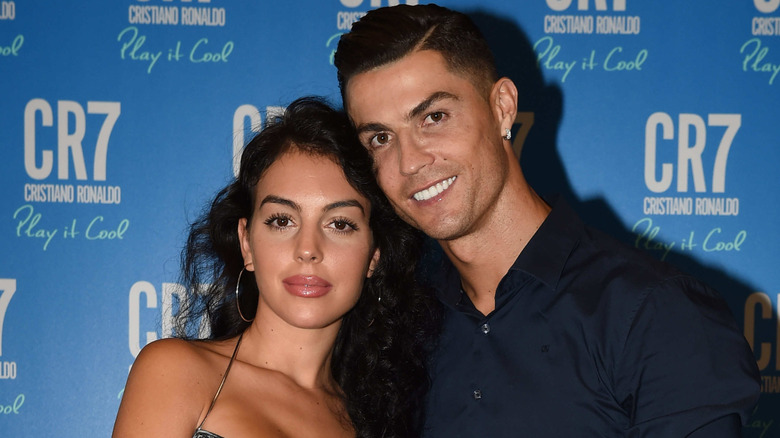 Cristiano Ronaldo and Georgina Rodriguez celebrate the launch of new CR7 Play It Cool with friends and family on September 12, 2019 in Turin, Italy.