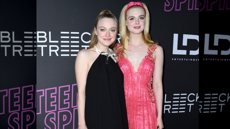 Dakota Fanning (L) and Elle Fanning attend a special screening of Bleecker Street's "Teen Spirit" ArcLight Hollywood on April 02, 2019 in Hollywood, California.
