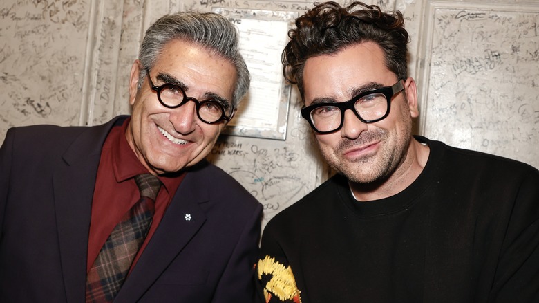 Eugene Levy and Dan Levy smiling