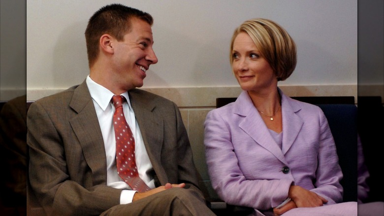 Tony Snow and Dana Perino talking