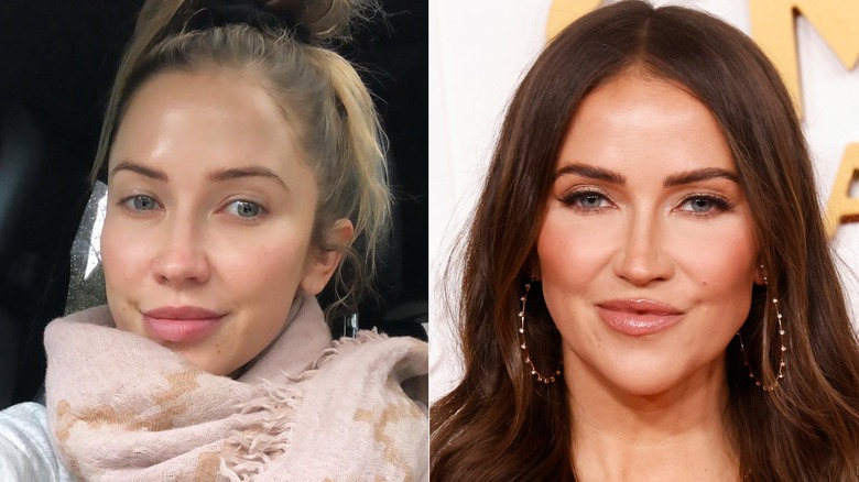 Split images of Kaitlyn Bristowe without and with makeup