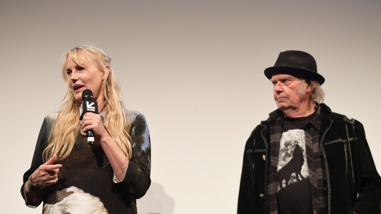 Daryl Hannah and Neil Young on stage at SXSW