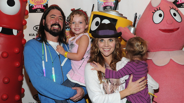 Dave Grohl with family, smiling