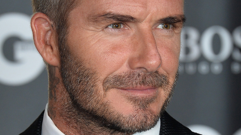 David Beckham with a small smile 