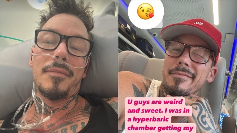side by side of Bromstad's selfies from his May 2025 IG story