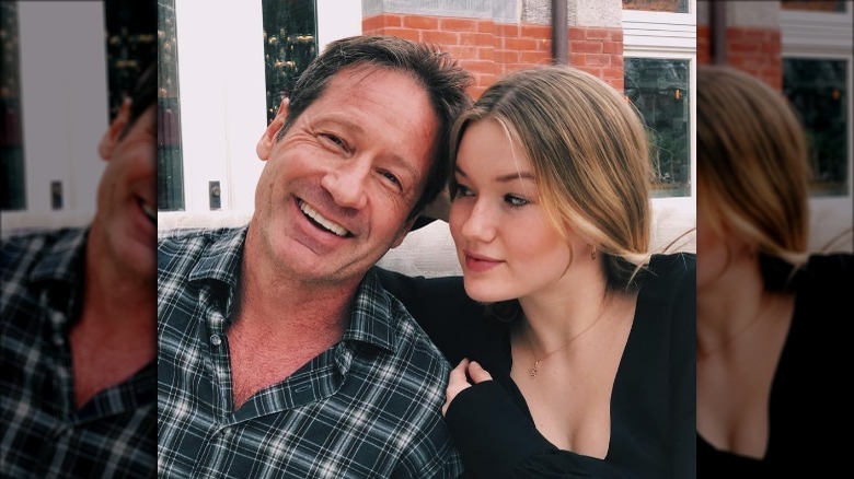 David Duchovny smiling with daughter West
