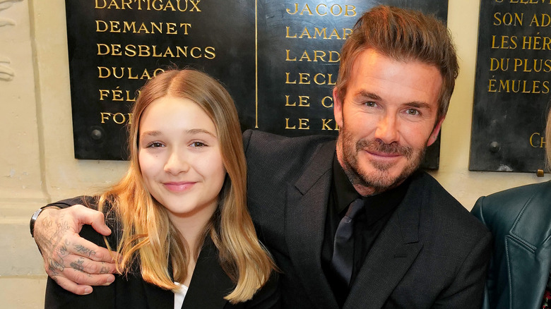 Harper Beckham and David Beckham