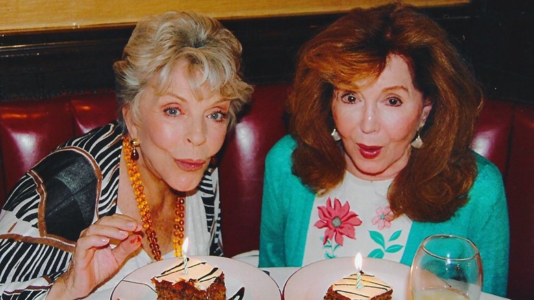 Susan Seaforth Hayes and Suzanne Rogers with birthday cake