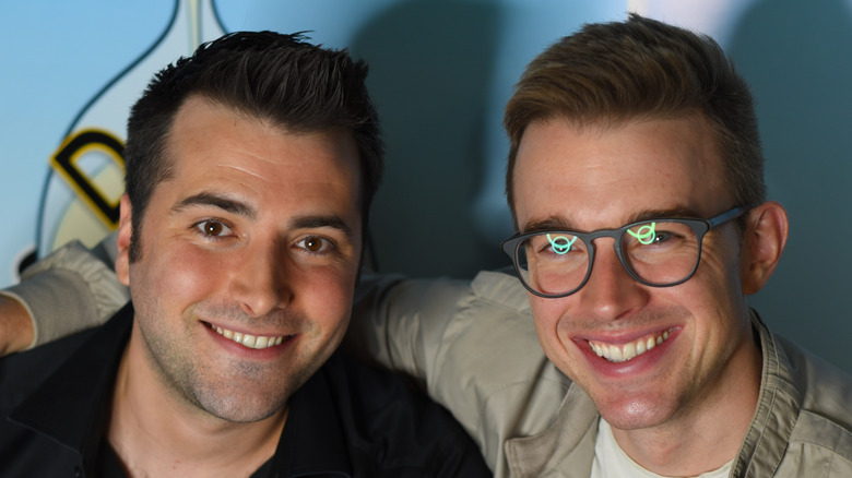Chandler Massey and Freddie Smith pose for a photo.