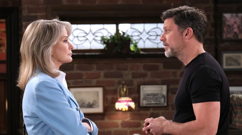 Deidre Hall and Greg Vaughan arguing