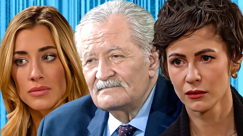 Sloan Peterson, Victor Kiriakis, Sarah Horton posing