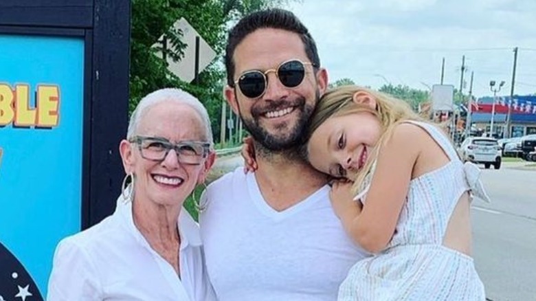 Brandon Barash with his mother and daughter. 