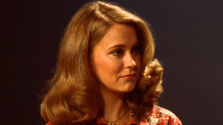 Jane Pauley in 1978 wearing a paisley shirt