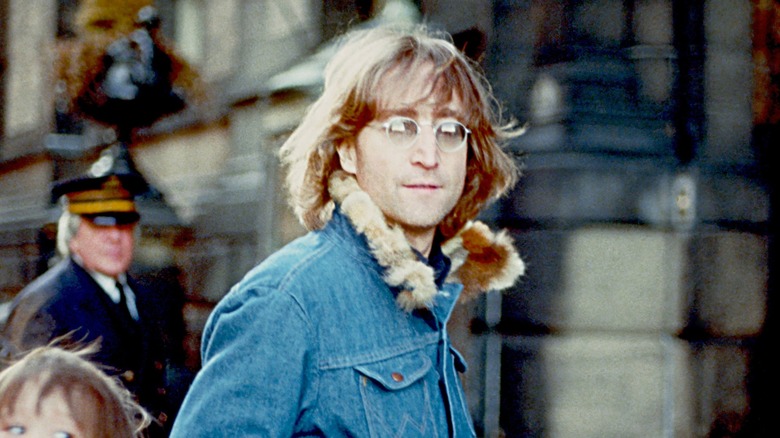 John Lennon walking in New York City