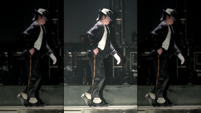 Michael Jackson doing the moonwalk