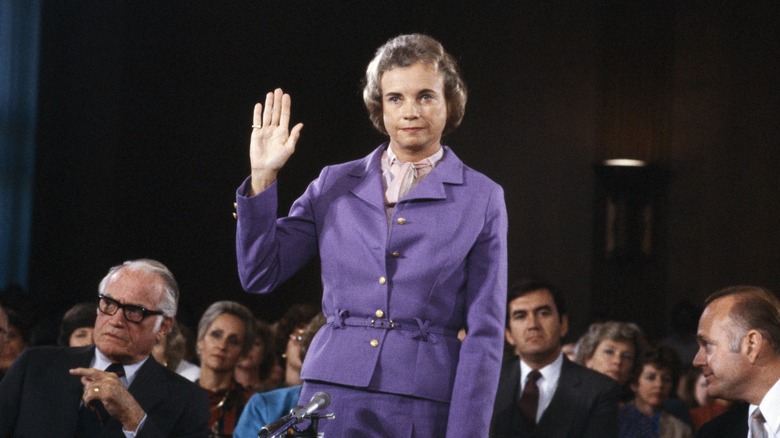 Sandra Day O'Connor being sworn into the Supreme Court
