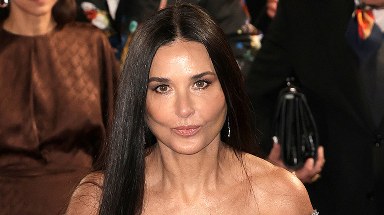 Demi Moore seen arriving at The Fashion Awards 2021at the Royal Albert Hall on November 29, 2021