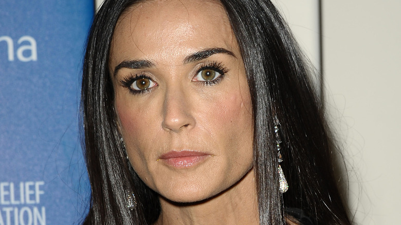 Close-up of Demi Moore posing at an event in 2012