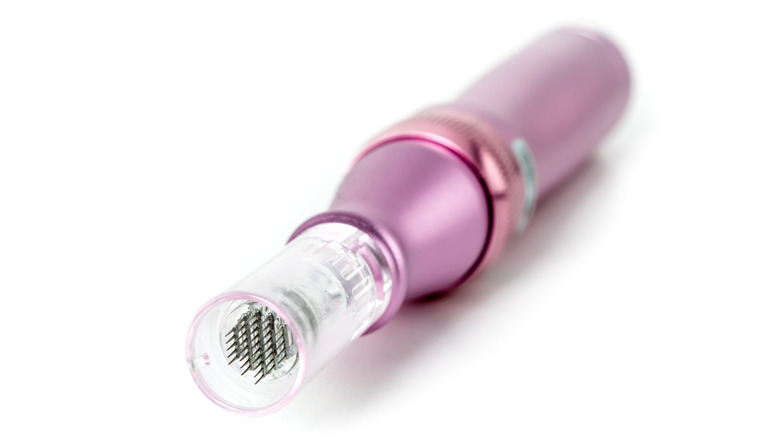 A purple derma stamp