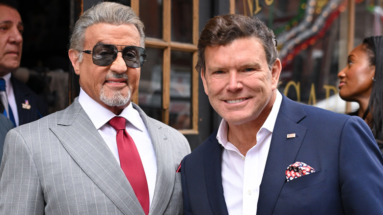 Sylvester Stallone and Bret Baier in New York, April 2025