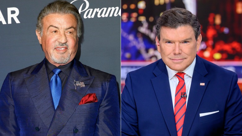 Composite image of Sylvester Stallone and Bret Baier