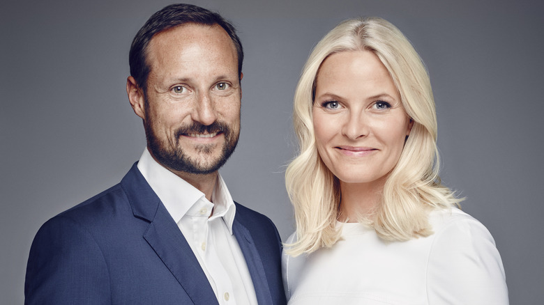 Prince Haakon and Princess Mette-Marit smiling