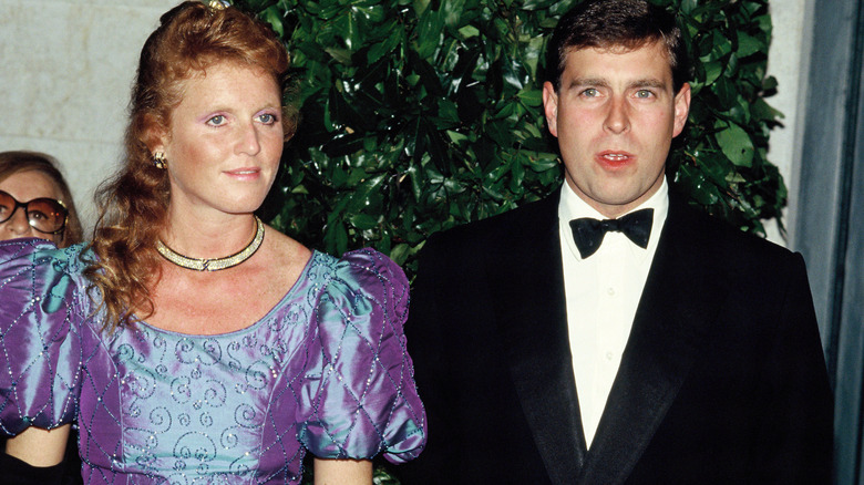 Sarah Ferguson and Prince Andrew at a black tie event in the '90s