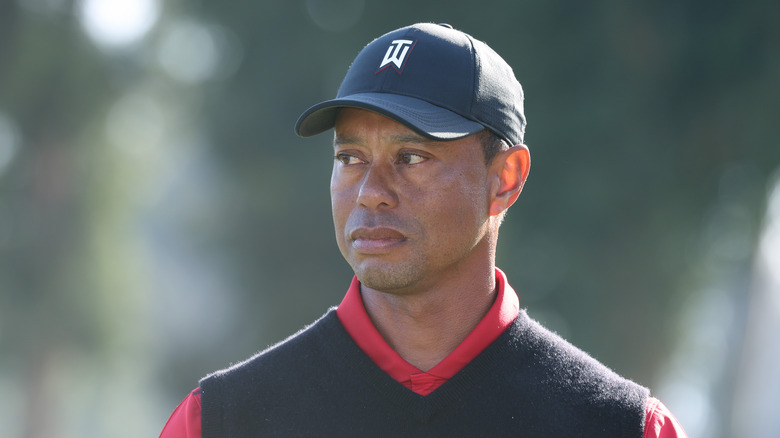 Tiger Woods looking sideways