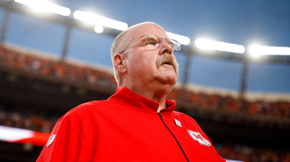 Coach Andy Reid on the football field