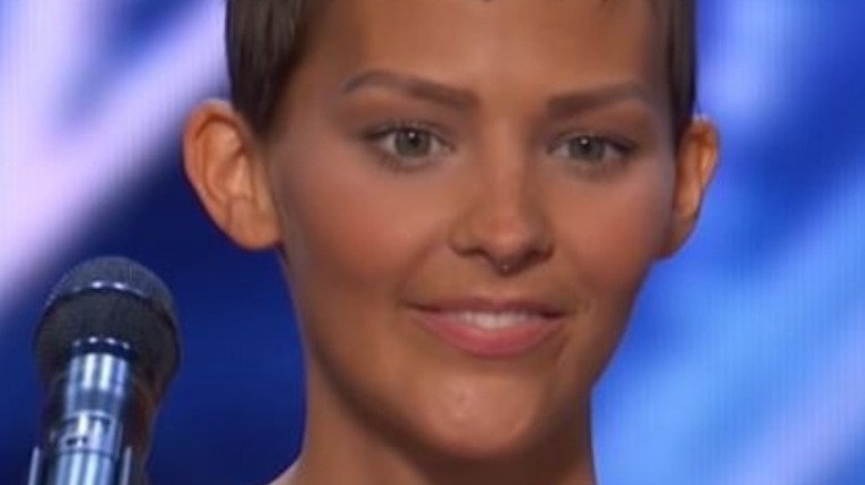 Nightbirde smiling on AGT